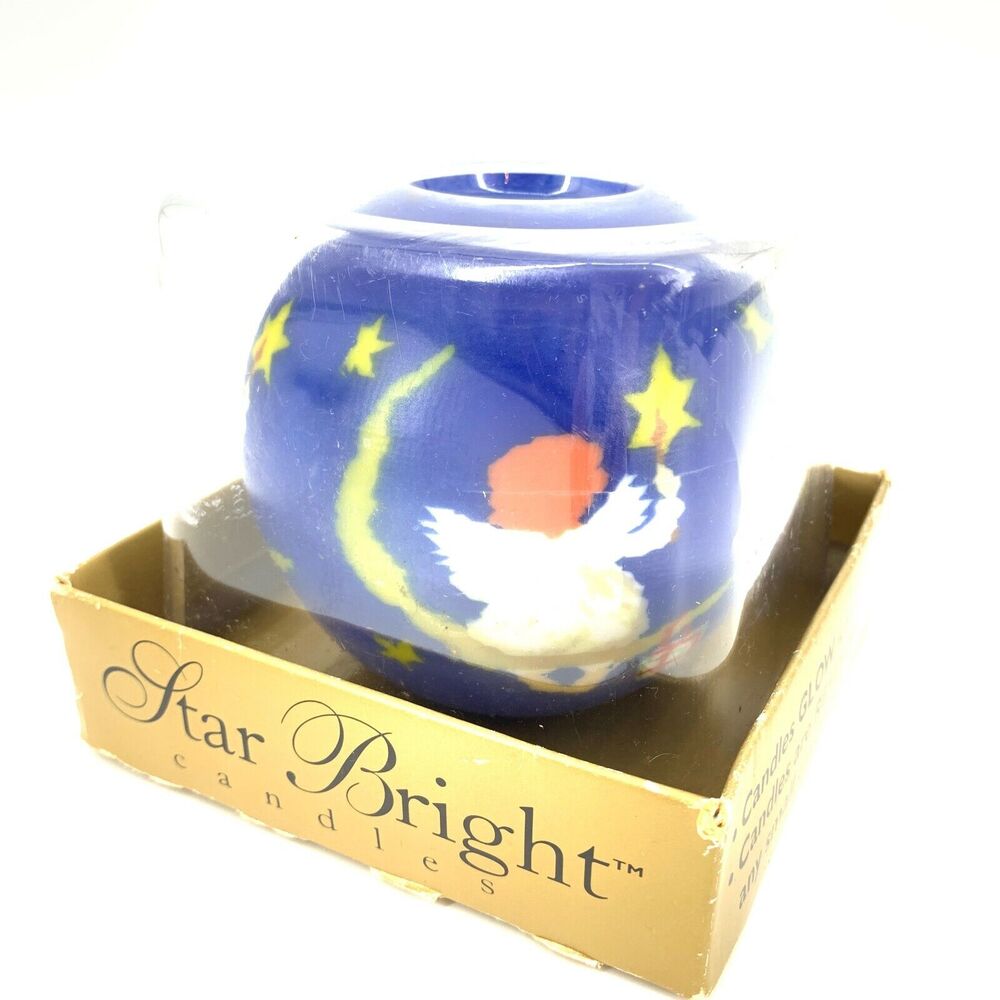 Star Bright round angel refillable candle